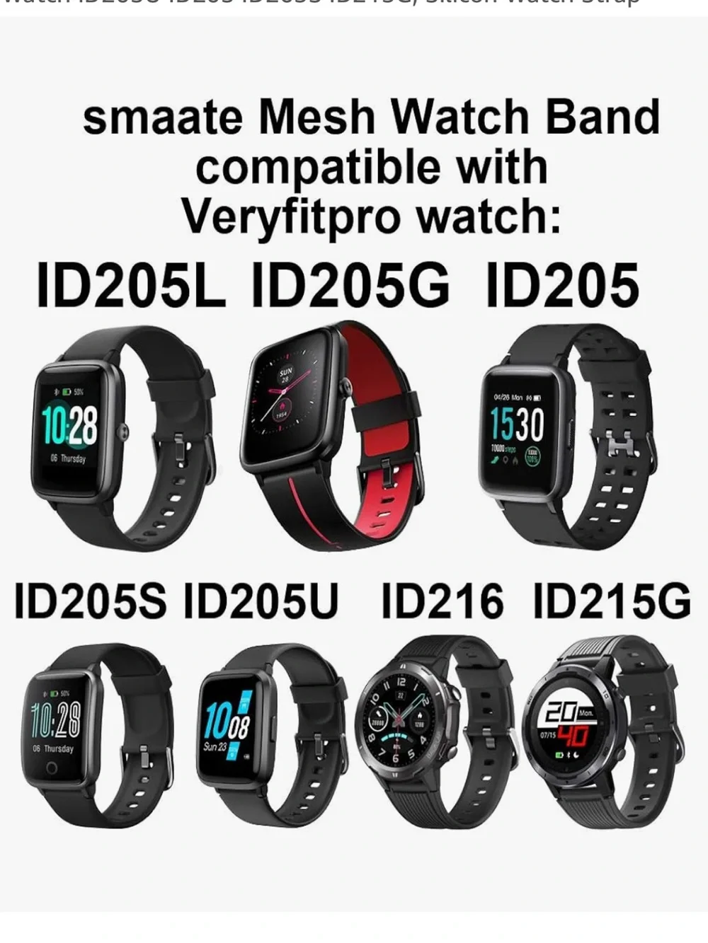 Silicone Replacement Watch Bands - Gray, Black & Burgundy (3-Pack) NIB